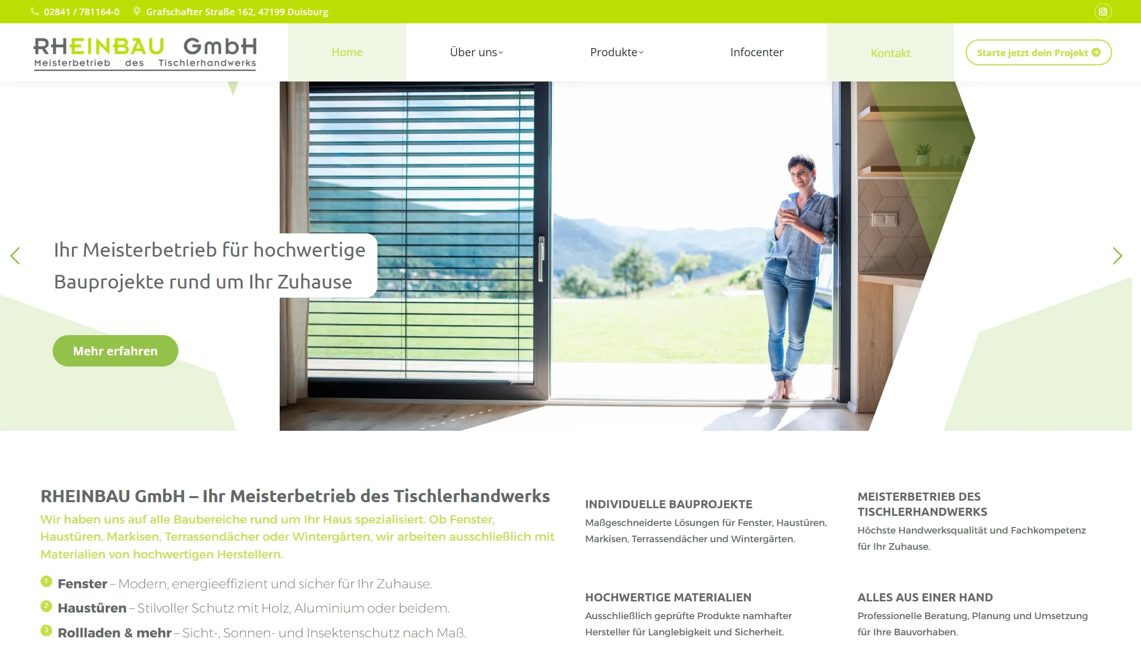 Website-Relaunch der Rheinbau GmbH für Wintergärten und Terrassendächer